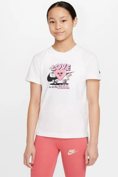 Bílé dětské tričko Nike Sportswear Jr DO1327 100