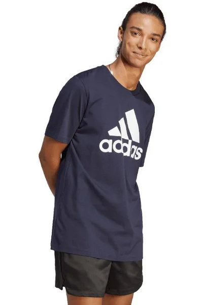 Adidas pánské bavlněné tričko Essentials 3-Stripes navy