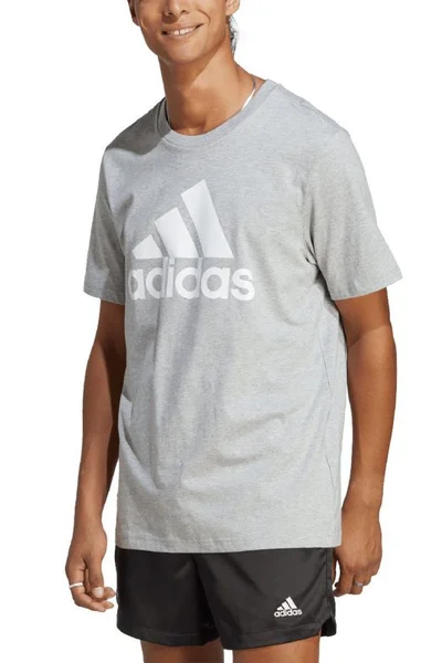 Adidas Pánské Tričko Essentials s 3 Pruhy - Šedé