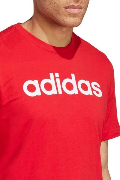 Tričko adidas Essentials s vyšívaným logem červené pánské