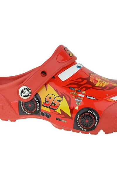 Dětské červené pantofle Crocs Fun Lab Cars Clog