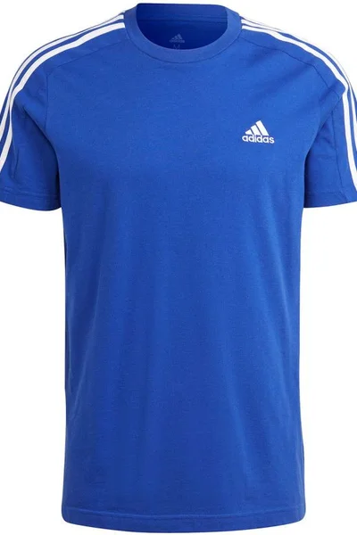 Modré fotbalové tričko adidas s pruhy - 100% bavlna