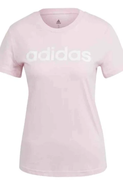 Adidas Dámské Slim Fit Tričko s Velkým Logem Růžové