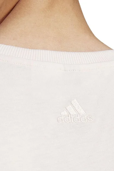 Adidas pánské růžové tričko s velkým nápisem - volný střih