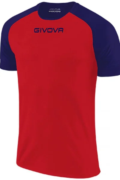 Červeno-modré pánské fotbalové tričko Givova Capo MC