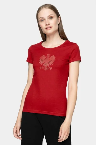 Červené dámské tričko 4F pro fandění