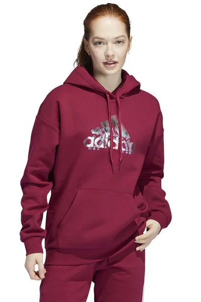 Červená dámská mikina Adidas Brand G Hdy W HE7114