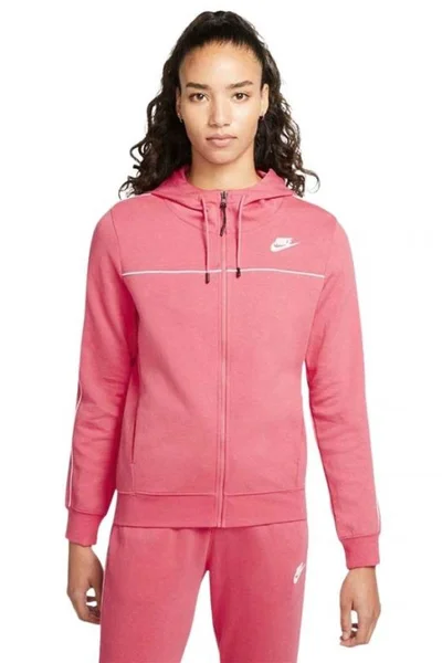 Růžová dámská mikina Nike Nsw Mlnm Essential Flecee FZ Hoody W CZ8338 622