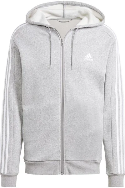 Adidas Pánská Fleece Mikina s Kapucí a Zipem 3 Pruhy