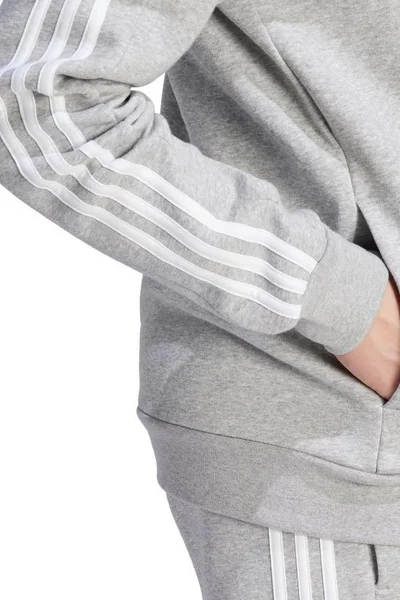 Adidas Pánská Fleece Mikina s Kapucí a Zipem 3 Pruhy