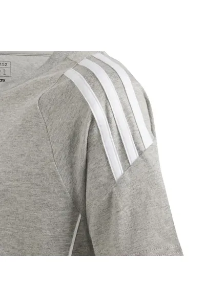 Tričko adidas Tiro Sweat Tee Jr dětské - šedobílé - 100% bavlna