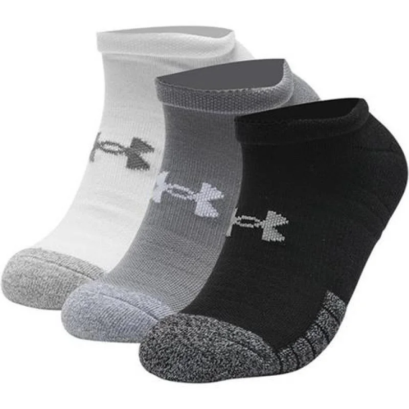 Černé, šedé a bílé kotníkové ponožky Under Armour Heatgear UA NS 1346755-035