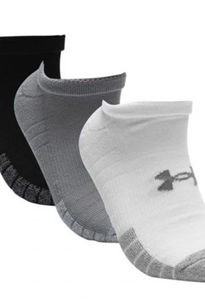 Černé, šedé a bílé kotníkové ponožky Under Armour Heatgear UA NS 1346755-035