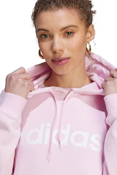 Adidas dámská růžová mikina Essentials s kapucí