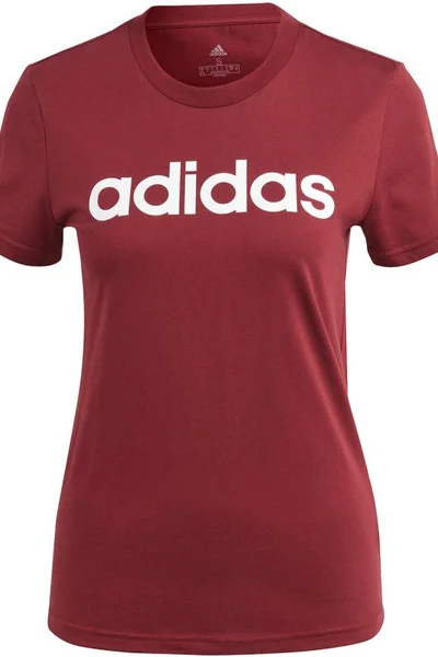 Adidas Dámské Tričko Slim Logo Kaštanové Bavlna