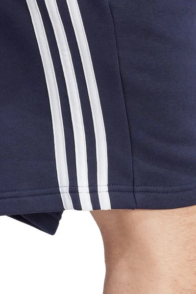 Adidas pánské fleecové šortky s pruhy navy blue