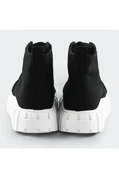 Černé textilní boty s vysokou podrážkou VIA GIULIA