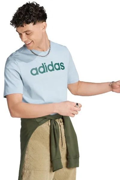 Modré pánské tričko adidas Essentials s logem