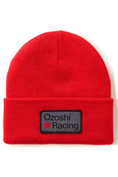 Červená zimní čepice Ozoshi Heiko s manžetami