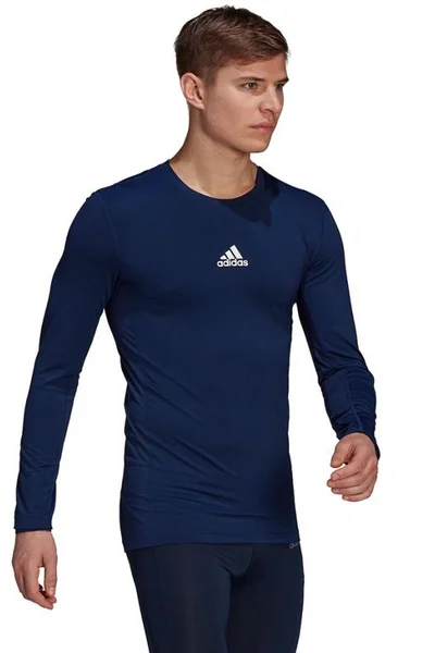 Tmavě modré pánské kompresní tričko Adidas Compression Long Sleeve Tee M GU7338