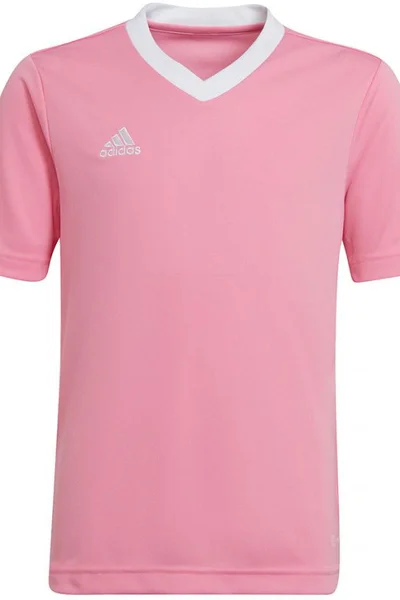 Růžové dětské tričko Adidas Entrada 22 Jr HC5055
