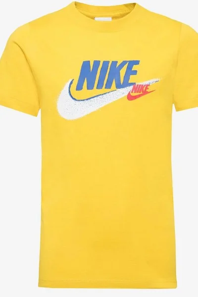 NIKE žluté dětské tričko Sportswear s krátkým rukávem