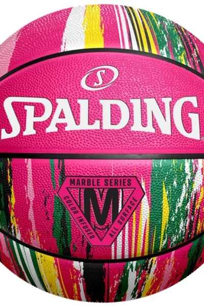 Venkovní basketbalový míč Spalding Marble - růžový - velikost 7