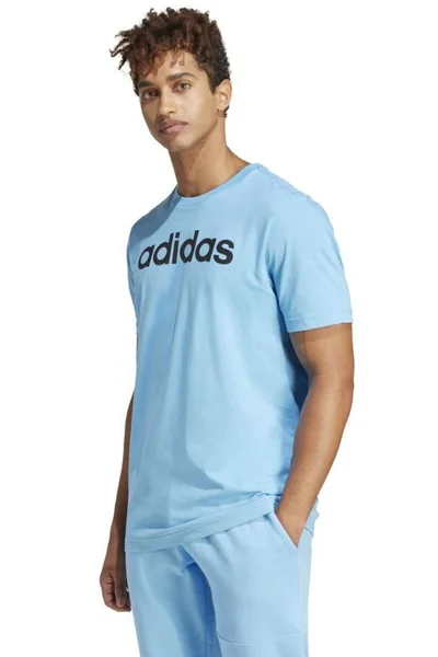 Adidas Pánské Tričko Lineární Logo Modré