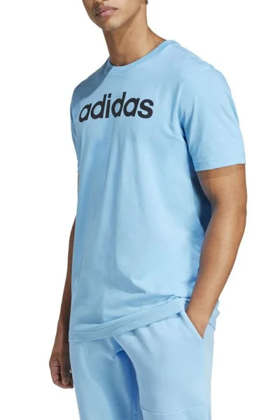 Adidas Pánské Tričko Lineární Logo Modré