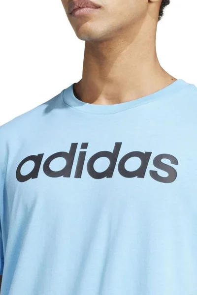 Adidas Pánské Tričko Lineární Logo Modré