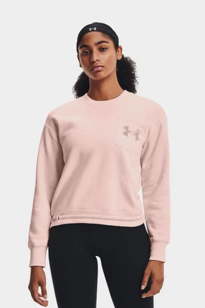 Teplá růžová dámská mikina z česané pleteniny - Under Armour