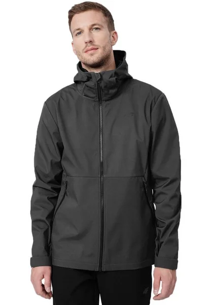 Hydrofobní softshell bunda pro pány s kapucí 4F tmavě šedá