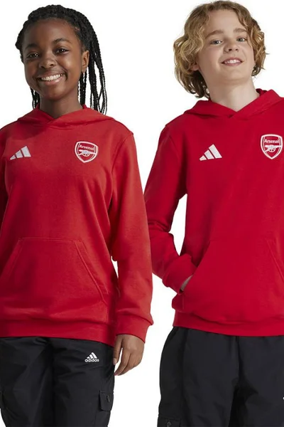 Červená dětská mikina Adidas Arsenal London s kapucí