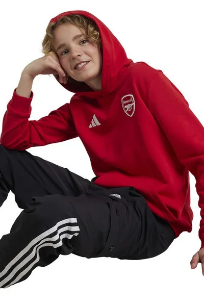 Červená dětská mikina Adidas Arsenal London s kapucí