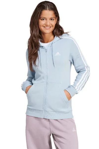 Mikina Adidas Essentials 3-Stripes Fleece dámská modrá