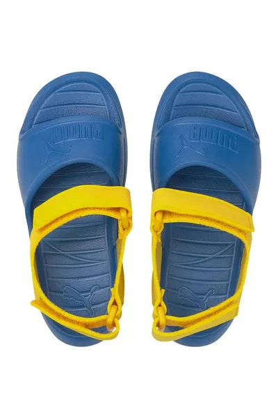 Modro-žluté dětské sandály Puma Divecat v2 Injex PS Star Jr 369546 07 sandály