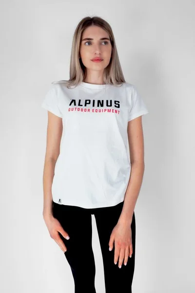 Tričko Alpinus Chiavenna Bílé Slim Fit