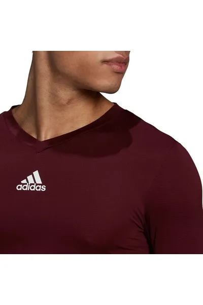 Hnědé pánské tričko s dlouhým rukávem Adidas Team Base Tee M GN7503