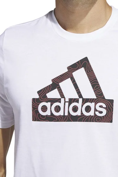 Pánské bílé pohodlné a prodyšné tričko od Adidas