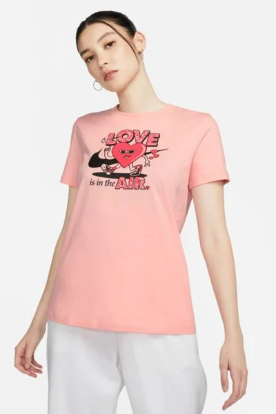 Růžové dámské tričko s potiskem Nike Sportswear W DN5878 697
