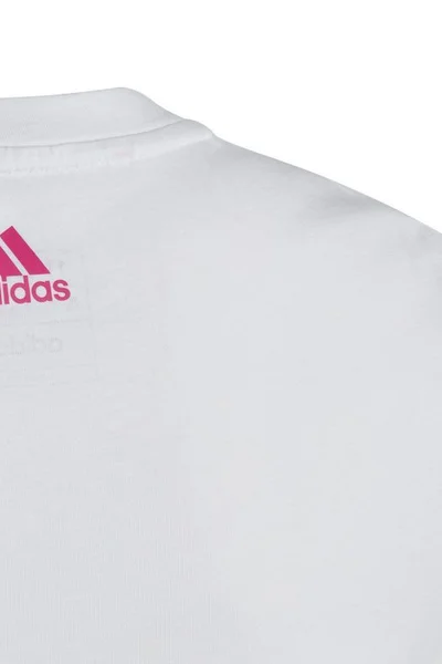 ADIDAS Dětské bavlněné tričko s velkým logem - bílé