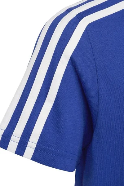 Modré dětské tričko adidas Essentials s pruhy