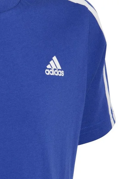 Modré dětské tričko adidas Essentials s pruhy