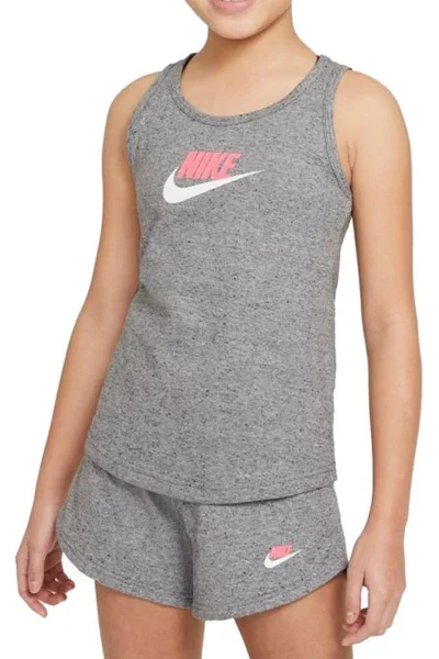 Šedé dívčí tílko Nike Sportswear Jersey Tank Jr DA1386 091