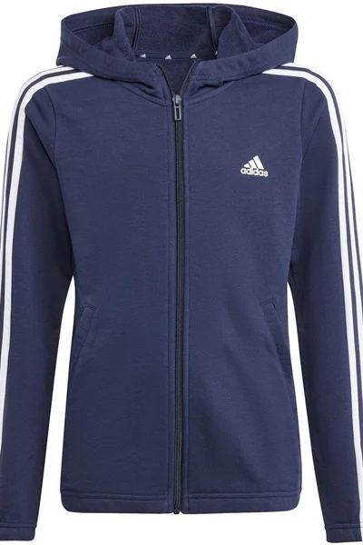 Adidas dětská zip mikina s kapucí Essentials tmavě modrá