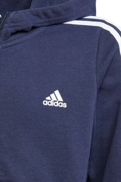 Adidas dětská zip mikina s kapucí Essentials tmavě modrá