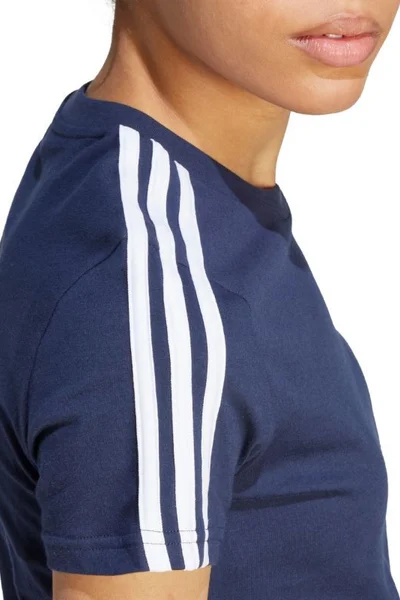 Dámské tričko adidas Essentials Slim 3-Stripes - navy blue