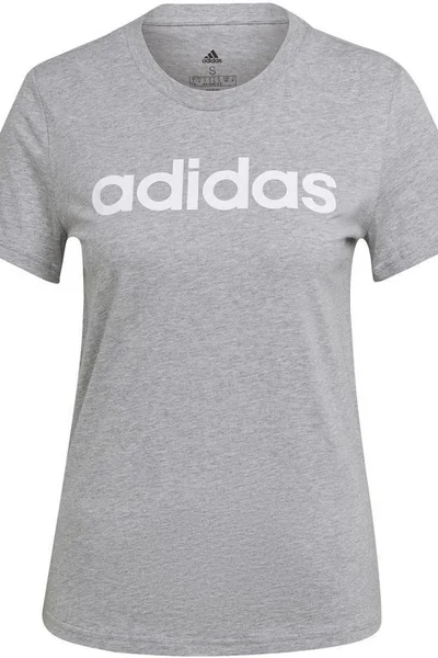 Adidas Dámské Slim Logo Tričko Šedé