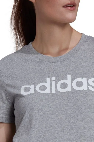 Adidas Dámské Slim Logo Tričko Šedé