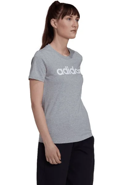 Adidas Dámské Slim Logo Tričko Šedé